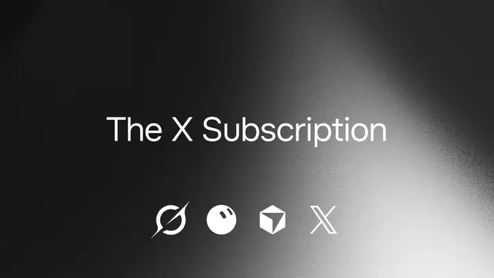 Official “The X Subscription” announcement graphic with product icons