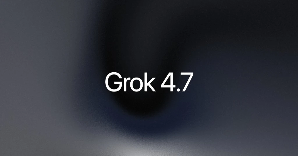 SpaceXSI's Grok 4.7 announcement image: the words “Grok 4.7” on a dark gradient.